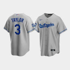 Men's Los Angeles Dodgers Chris Taylor Gray 2020 World Series Champions Road Replica Jersey