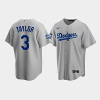 Men's Los Angeles Dodgers Chris Taylor Gray 2020 World Series Champions Alternate Replica Jersey