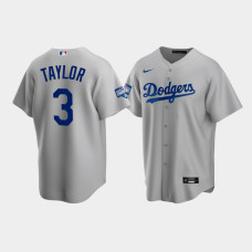 Men's Los Angeles Dodgers Chris Taylor Gray 2020 World Series Champions Alternate Replica Jersey
