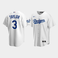 Men's Los Angeles Dodgers Chris Taylor White 2020 World Series Champions Home Replica Jersey