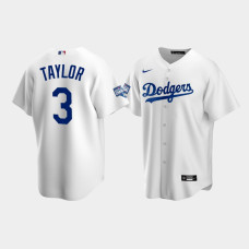 Men's Los Angeles Dodgers Chris Taylor White 2020 World Series Champions Home Replica Jersey