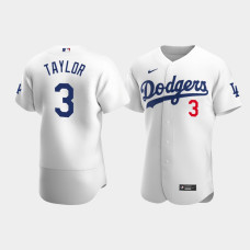 Men's Los Angeles Dodgers #3 Chris Taylor White Authentic Home Player Jersey