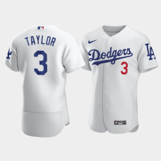 Men's Los Angeles Dodgers #3 Chris Taylor White Authentic Jersey