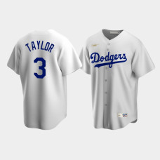 Men's Los Angeles Dodgers Chris Taylor #3 White Cooperstown Collection Home Jersey