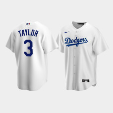 Men's Los Angeles Dodgers #3 Chris Taylor White Replica Home Jersey
