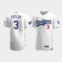Men's Los Angeles Dodgers Chris Taylor White Home Authentic Jersey - Jackie Robinson 75th Anniversary
