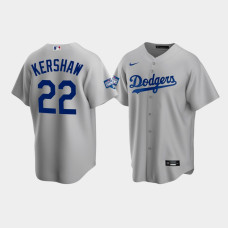 Men's Los Angeles Dodgers Clayton Kershaw Gray 2020 World Series Champions Alternate Replica Jersey