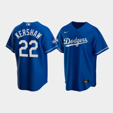 Men's Los Angeles Dodgers Clayton Kershaw Royal 2020 World Series Champions Alternate Replica Jersey