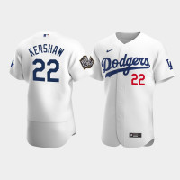 Men's Los Angeles Dodgers Clayton Kershaw White 2020 World Series Home Authentic Jersey