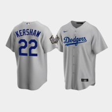 Men's Los Angeles Dodgers Clayton Kershaw Gray 2020 World Series Alternate Replica Jersey
