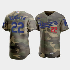 Men's Los Angeles Dodgers Clayton Kershaw Camo Armed Forces Day Authentic Jersey