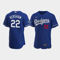 Men's Los Angeles Dodgers Clayton Kershaw Royal Authentic Patch 2020 Alternate Jersey Men's Los Angeles Dodgers Clayton Kershaw Royal Authentic Patch 2020 Alternate Jersey