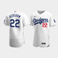 Men's Los Angeles Dodgers #22 Clayton Kershaw White Authentic Home Player Jersey