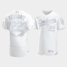 Men's Los Angeles Dodgers Clayton Kershaw #22 White Awards Collection NL Cy Young Jersey