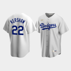 Men's Los Angeles Dodgers Clayton Kershaw #22 White Cooperstown Collection Home Jersey