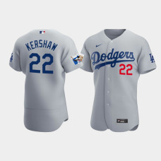 Men's Los Angeles Dodgers Clayton Kershaw Gray Alternate Authentic Jersey - Jackie Robinson 75th Anniversary