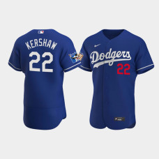 Men's Los Angeles Dodgers Clayton Kershaw Royal Alternate Authentic Jersey - Jackie Robinson 75th Anniversary