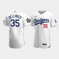 Men's Los Angeles Dodgers #35 Cody Bellinger White 2020 World Series Authentic Jersey