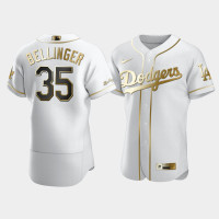 Men's Los Angeles Dodgers Cody Bellinger #35 White Golden Edition Authentic Jersey