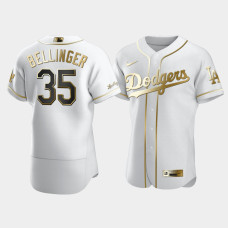 Men's Los Angeles Dodgers Cody Bellinger #35 White Golden Edition Authentic Jersey