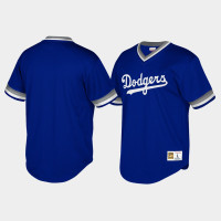 Los Angeles Dodgers Cooperstown Collection Mesh Wordmark V-Neck Royal Mitchell & Ness Jersey Men's