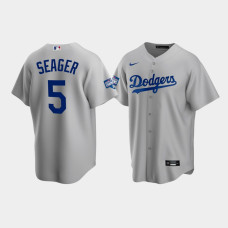 Men's Los Angeles Dodgers Corey Seager Gray 2020 World Series Champions Alternate Replica Jersey