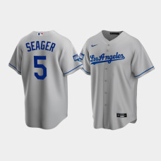 Men's Los Angeles Dodgers Corey Seager Gray 2020 World Series Champions Road Replica Jersey