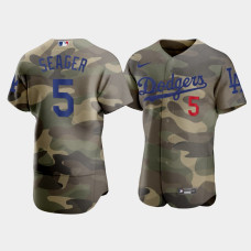 Men's Los Angeles Dodgers Corey Seager Camo Armed Forces Day Authentic Jersey