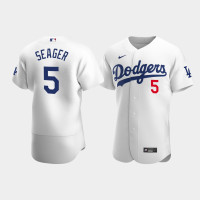 Men's Los Angeles Dodgers #5 Corey Seager White Authentic Home Player Jersey