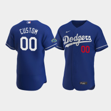 Men's Los Angeles Dodgers Custom Royal Authentic Patch 2020 Alternate Jersey