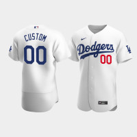 Men's Los Angeles Dodgers #00 Custom White Authentic Home Player Jersey Men's Los Angeles Dodgers #00 Custom White Authentic Home Player Jersey