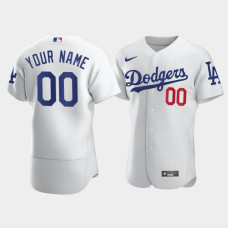 Men's Los Angeles Dodgers #00 Custom White Authentic Jersey Men's Los Angeles Dodgers #00 Custom White Authentic Jersey
