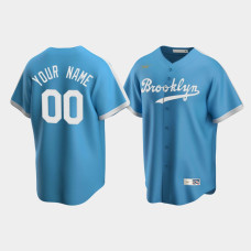 Men's Los Angeles Dodgers Custom #00 Light Blue Cooperstown Collection Alternate Jersey