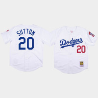 Men's Los Angeles Dodgers #20 Don Sutton White 1981 Authentic Jersey Men's Los Angeles Dodgers #20 Don Sutton White 1981 Authentic Jersey