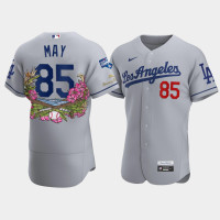 Men's Los Angeles Dodgers #85 Dustin May Gray 2020 World Series Champions Authentic Tommy Bahama Jersey Men's Los Angeles Dodgers #85 Dustin May Gray 2020 World Series Champions Authentic Tommy Bahama Jersey