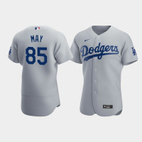 Men's Los Angeles Dodgers #85 Dustin May Gray Authentic 2020 Alternate Jersey Men's Los Angeles Dodgers #85 Dustin May Gray Authentic 2020 Alternate Jersey