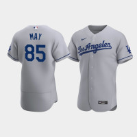Men's Los Angeles Dodgers #85 Dustin May Gray Authentic 2020 Road Jersey Men's Los Angeles Dodgers #85 Dustin May Gray Authentic 2020 Road Jersey