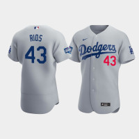 Men's Los Angeles Dodgers Edwin Rios Gray 2020 World Series Champions Alternate Authentic Jersey