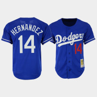 Men's Los Angeles Dodgers #14 Enrique Hernandez Royal Cooperstown Collection Mesh Batting Practice Jersey