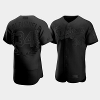 Men's Los Angeles Dodgers Fernando Valenzuela #34 Black Awards Collection NL Cy Young Jersey Men's Los Angeles Dodgers Fernando Valenzuela #34 Black Awards Collection NL Cy Young Jersey