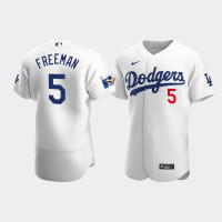 Men's Los Angeles Dodgers Freddie Freeman White Home Authentic Jersey - Jackie Robinson 75th Anniversary