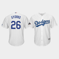 Los Angeles Dodgers Men's #26 Jedd Gyorko 2019 Postseason White Official Home Cool Base Jersey
