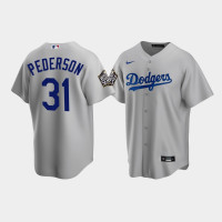 Men's Los Angeles Dodgers Joc Pederson Gray 2020 World Series Alternate Replica Jersey