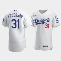 Men's Los Angeles Dodgers #31 Joc Pederson White Authentic Jersey