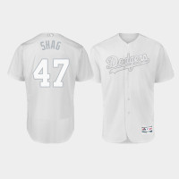 Men's Los Angeles Dodgers Authentic #47 JT Chargois 2019 Players' Weekend White Shag Jersey Men's Los Angeles Dodgers Authentic #47 JT Chargois 2019 Players' Weekend White Shag Jersey