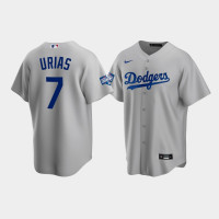 Men's Los Angeles Dodgers Julio Urias Gray 2020 World Series Champions Alternate Replica Jersey