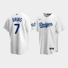 Men's Los Angeles Dodgers Julio Urias White 2020 World Series Champions Home Replica Jersey