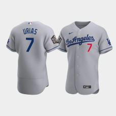 Men's Los Angeles Dodgers Julio Urias Gray 2020 World Series Road Authentic Jersey