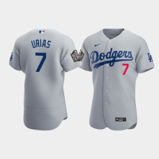 Men's Los Angeles Dodgers Julio Urias Gray 2020 World Series Alternate Authentic Jersey