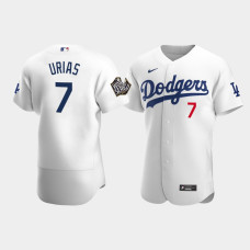 Men's Los Angeles Dodgers Julio Urias White 2020 World Series Home Authentic Jersey